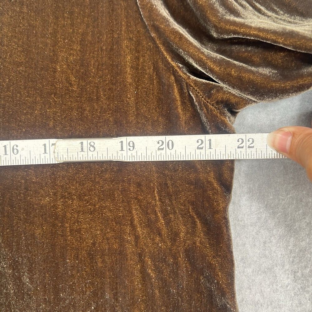 Cut Loose Velvet Easy Shirt Tunic Top Large Brown Silk Rayon Button lagenlook - Picture 9 of 13